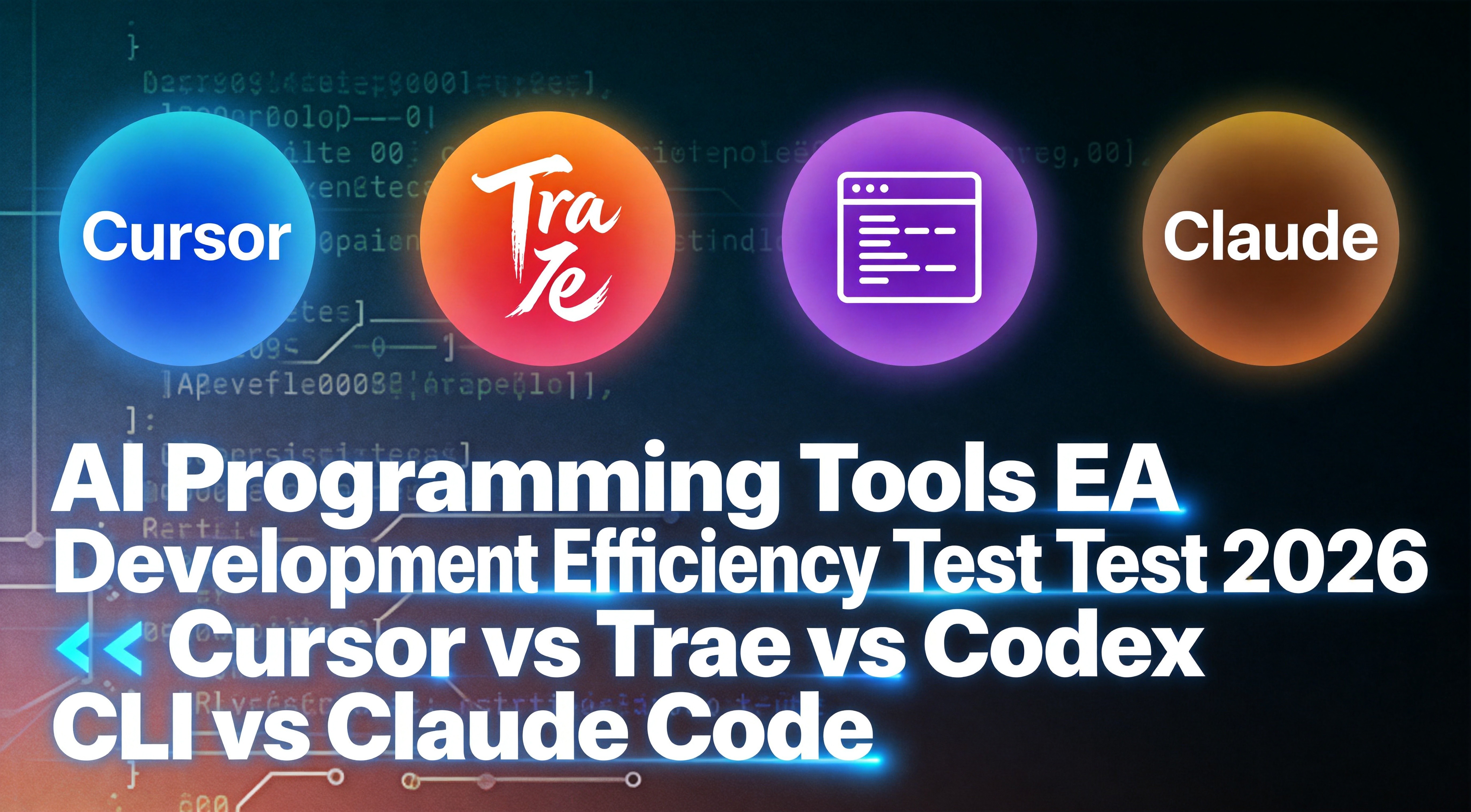 2026年AI编程工具EA开发效率实测:Cursor vs Trae vs Codex CLI vs Claude Code,4大工具全链路对比 - 第1张 - 晓辉编程 2026年AI编程工具EA开发效率实测:Cursor vs Trae vs Codex CLI vs Claude Code,4大工具全链路对比 - 第1张
